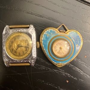 2 antique ladies watch faces